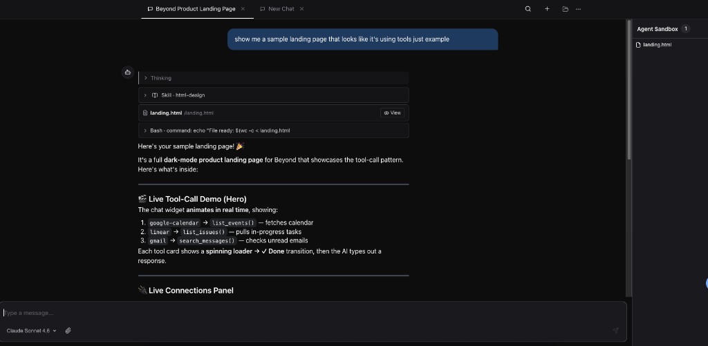 Agent sandbox workspace with files and shell
